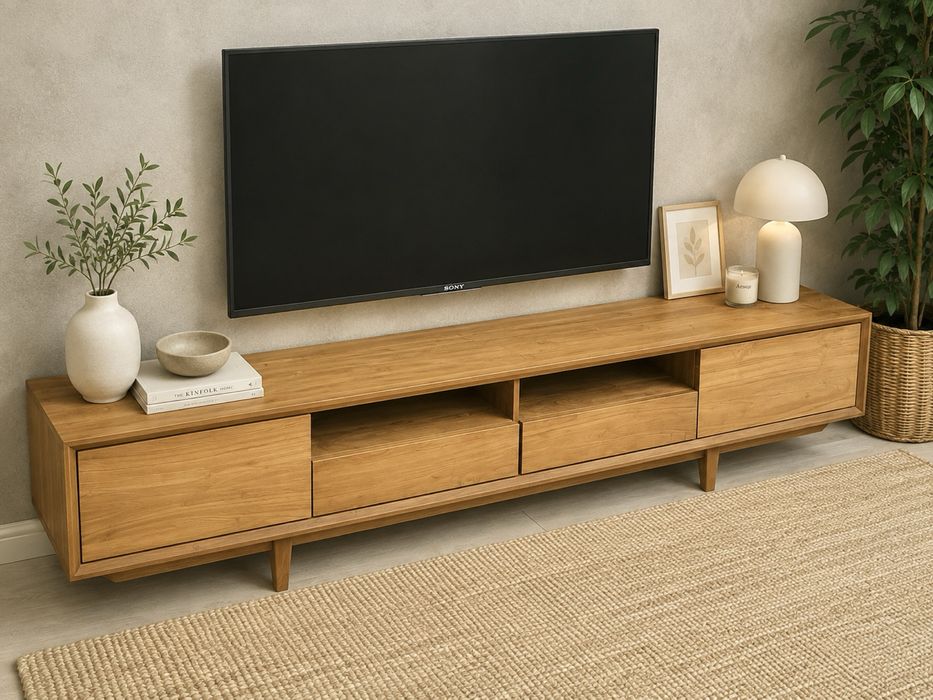aparador consola movel TV armario nordico teca industrial rustico