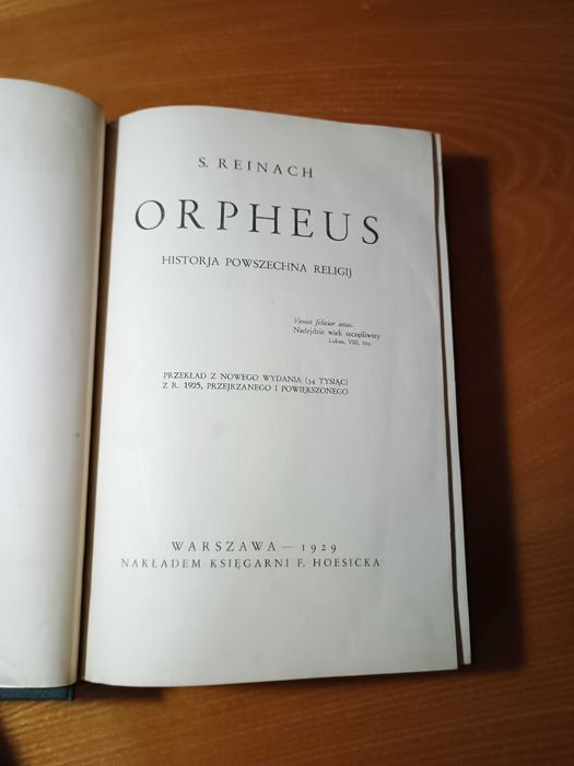 Orpheus - Historja powszechna religij - S. Reinach - 1929