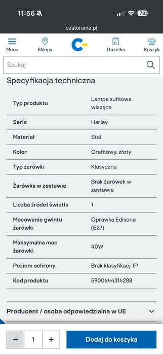 Lampa wiszaca Harley