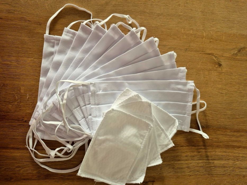 PAKIET 10 Maseczek ochronnych BAWEŁNIANYCH z Filtrami