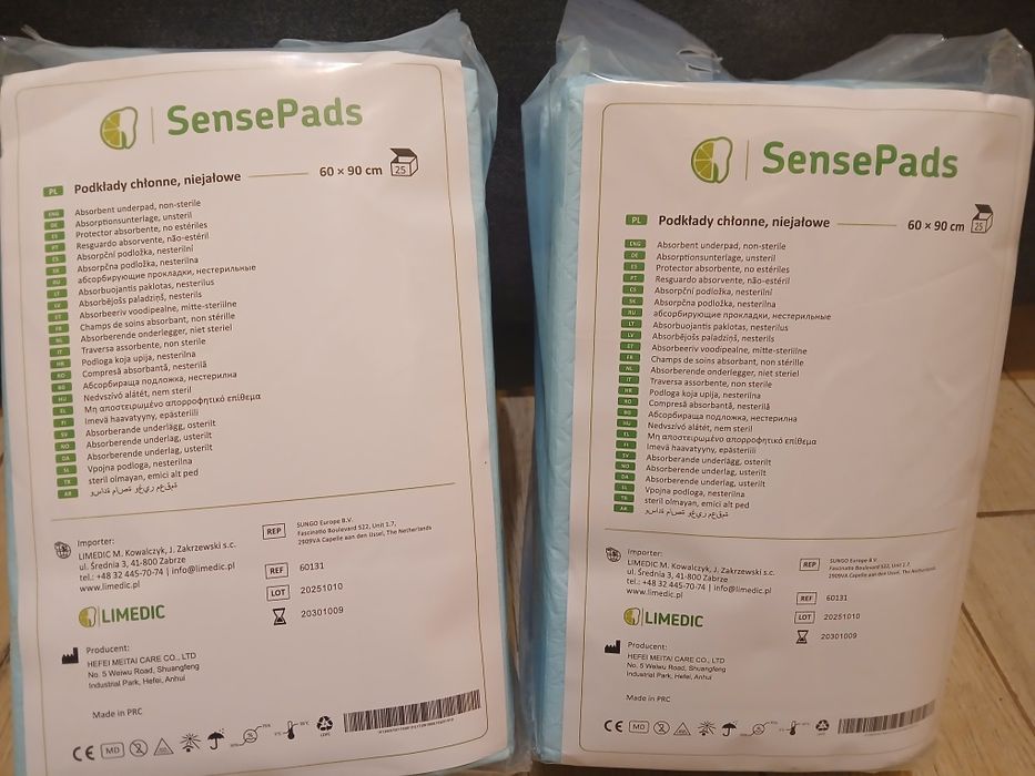 Podkłady chłonne higieniczne 90x60 50szt. Sense Pads