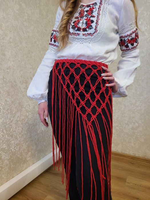 Брошка серце макраме/пояс припинда/ пташка / аксесуари