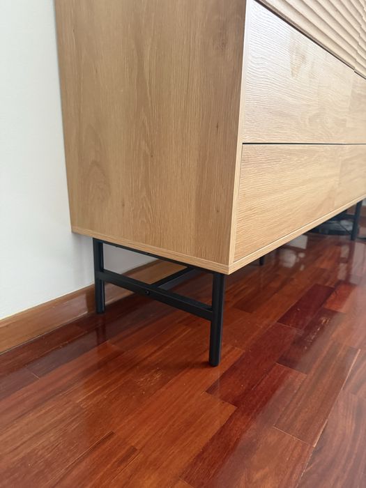 Cómoda de quarto NOVA - 6 gavetas cor madeira natural - klast home - 120x78