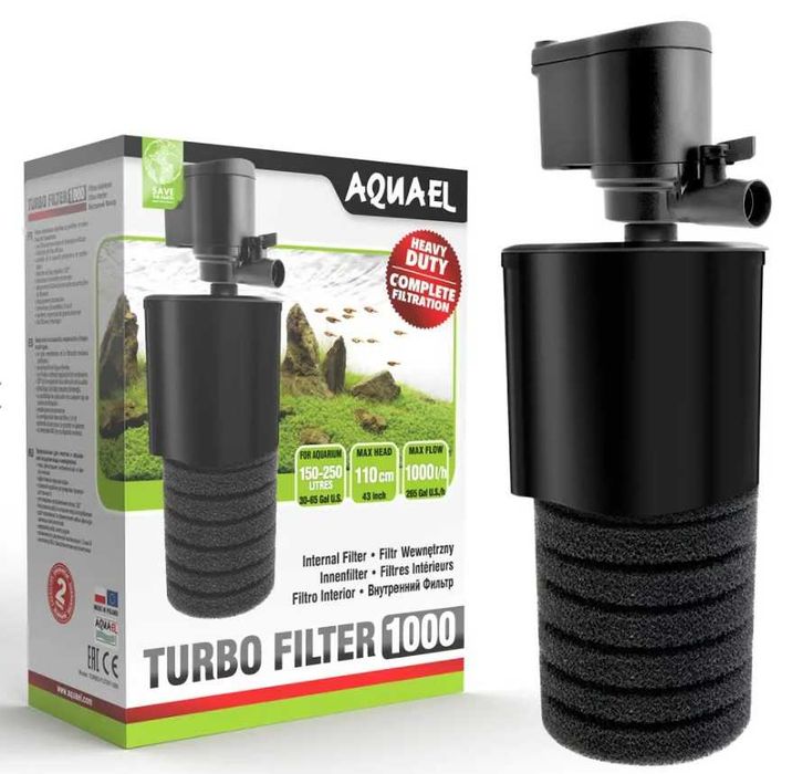 Aquael TURBO 1000 Filtr wewnętrzny gąbkowy do akwarium 150-250l