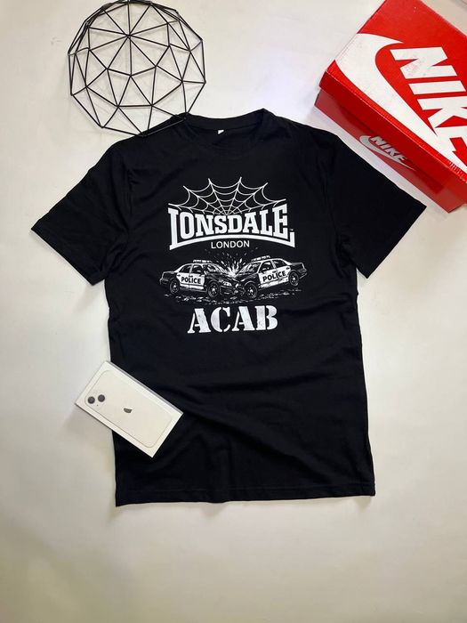 Футболка Lonsdale / майка Лонсдейл / футболки LONSDALE / унісекс / дешево / ЛОНСДЕЙЛ АКАБ / ACAB
