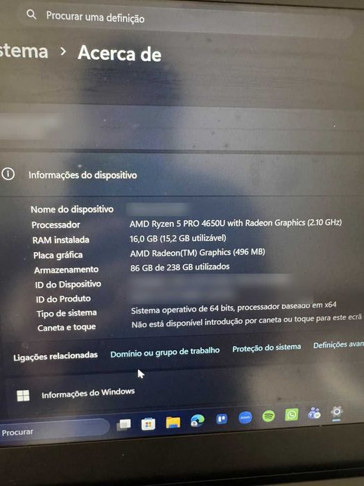 Lenovo ThinkPad T14s Gen 1, portátil empresarial leve e resistente, a funcionar perfeitamente.