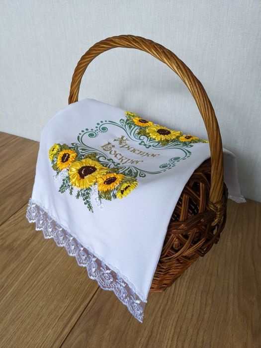 Декоративний рушник серветка прикраса на Великодній кошик