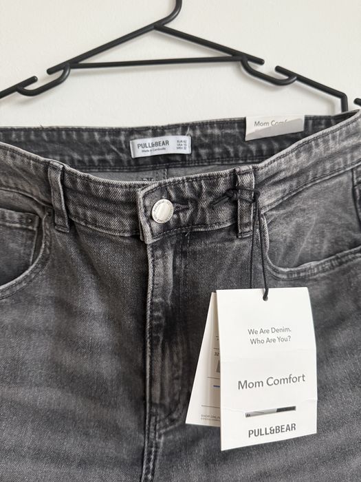 Nowe szare jeansy Mom Comfort Pull&Bear