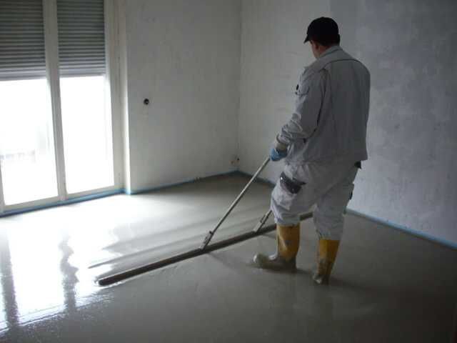 Стяжка цементно піщана, мокра стяжка, стяжка підлоги.
