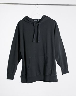 Bluza szara luźna damska z kapturem prosta 32 2dps
