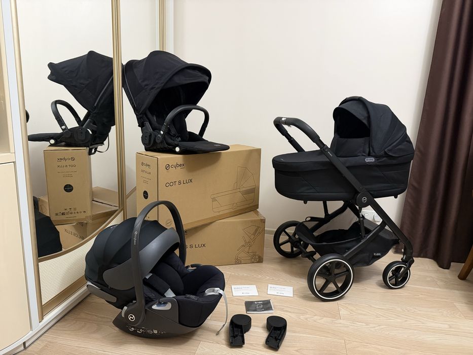 Стильна Cybex Balios S Lux NEW 2в1 в кольорі Moon Black на шасі BLK, 2025 року