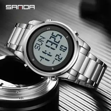 Relógio Digital Sanda 6160  Masculino à Prova D'Água.