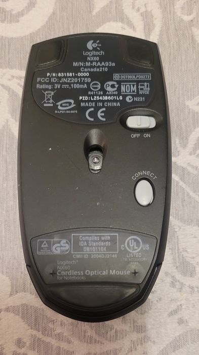 Mysz optyczna bezprzewodowa Logitech NX60  i odbiornik USB Logitech