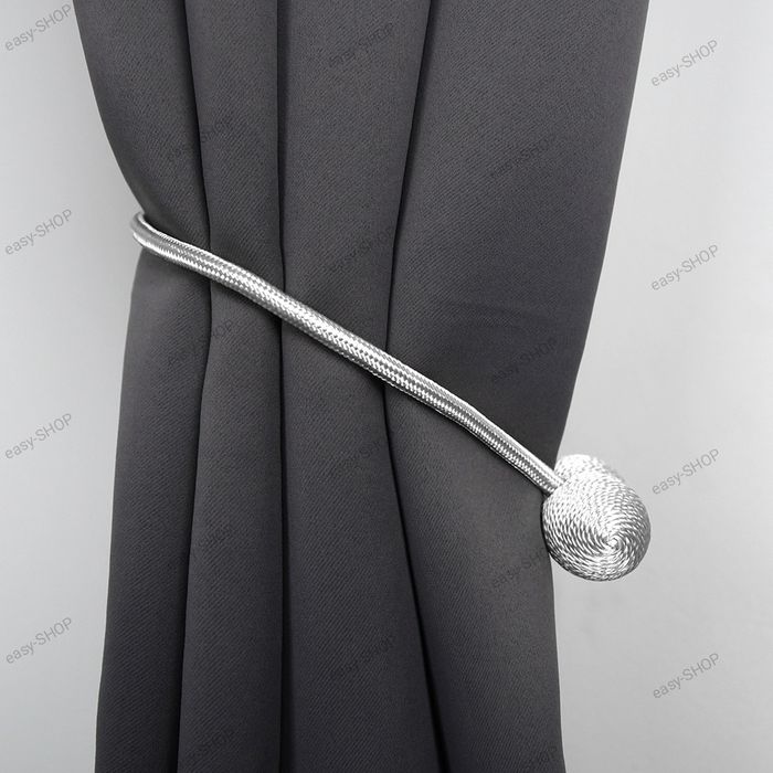 2 białe upięcia na magnes sznury do zasłon