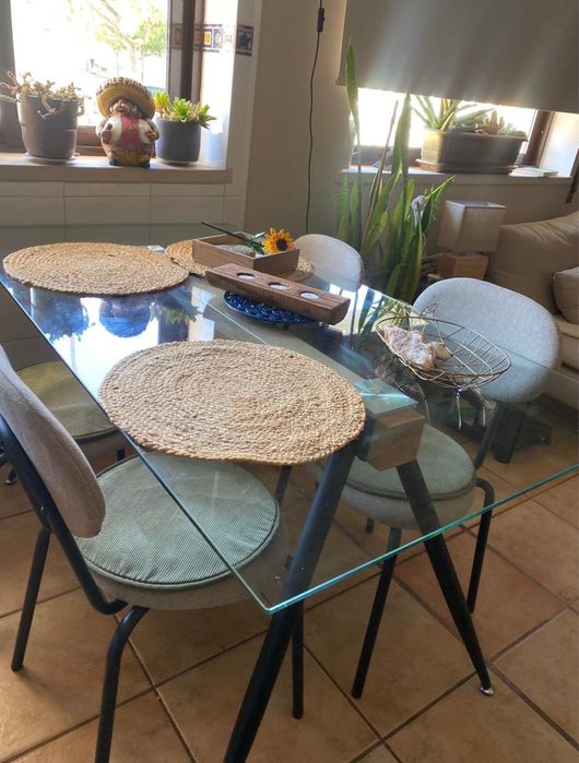 Mesa de vidro temperado 140x80