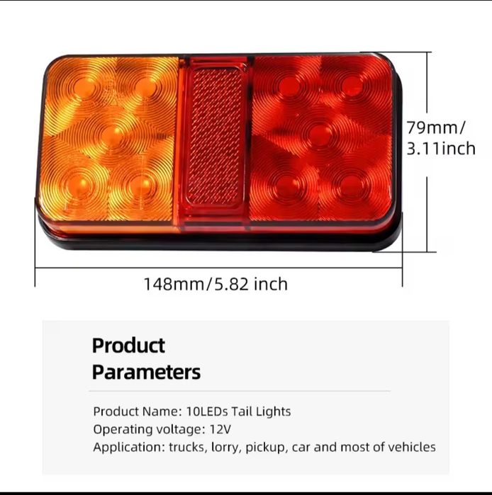 Задні лед фонарі стопи на автомобілі прицеп трактор.
