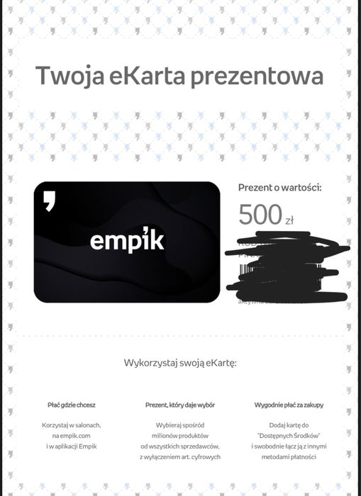 Karta podarunkowa empik 500 zl