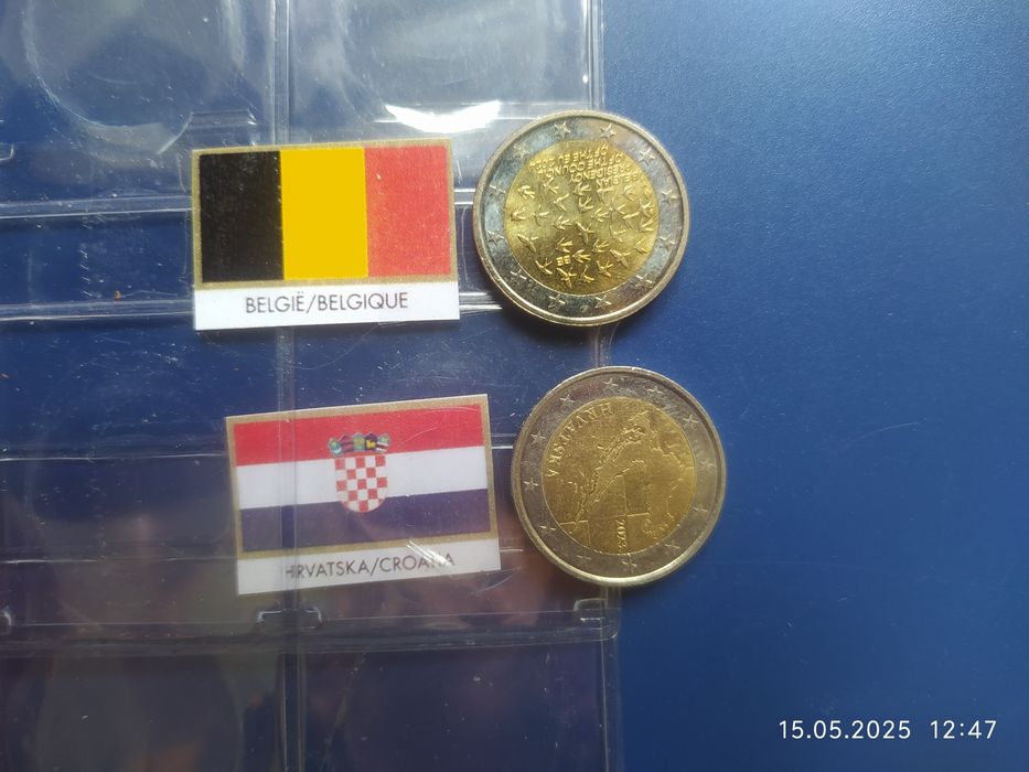 Обмен 2 евро на 2 евро.