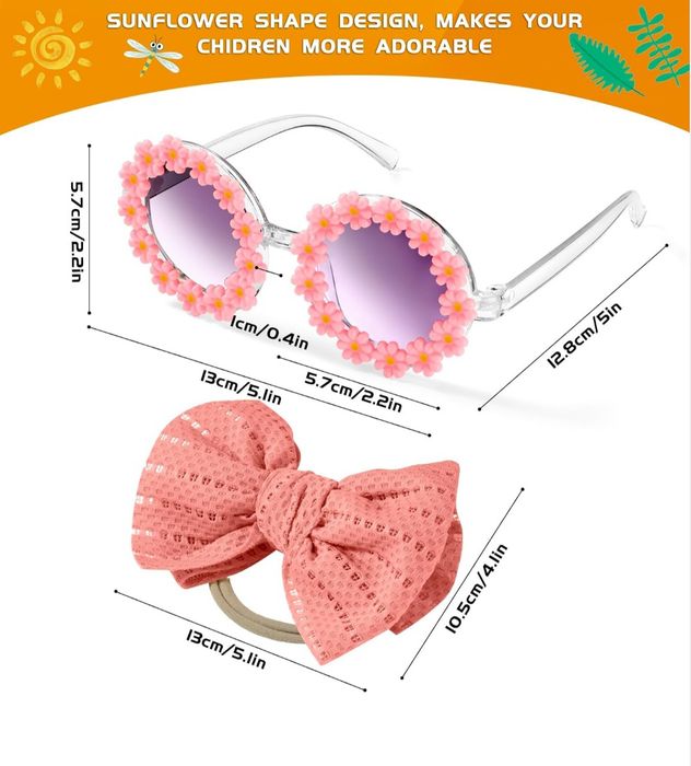 Zestaw dla dziewczynek opaska z kokardą + okulary