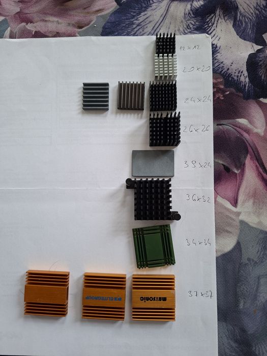 Radiator do starego procesora lub DIY od 12 x 12 do 65 x 104 mm