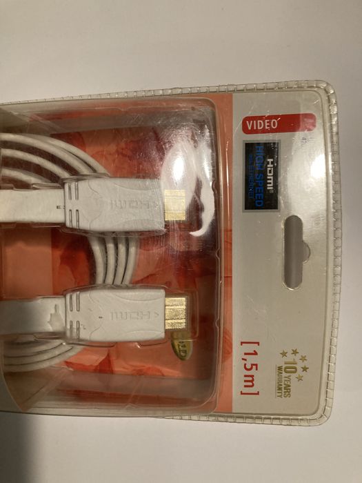 Cabo HDMI Vivanco 1,5m high speed + ethernet 4k branco novo