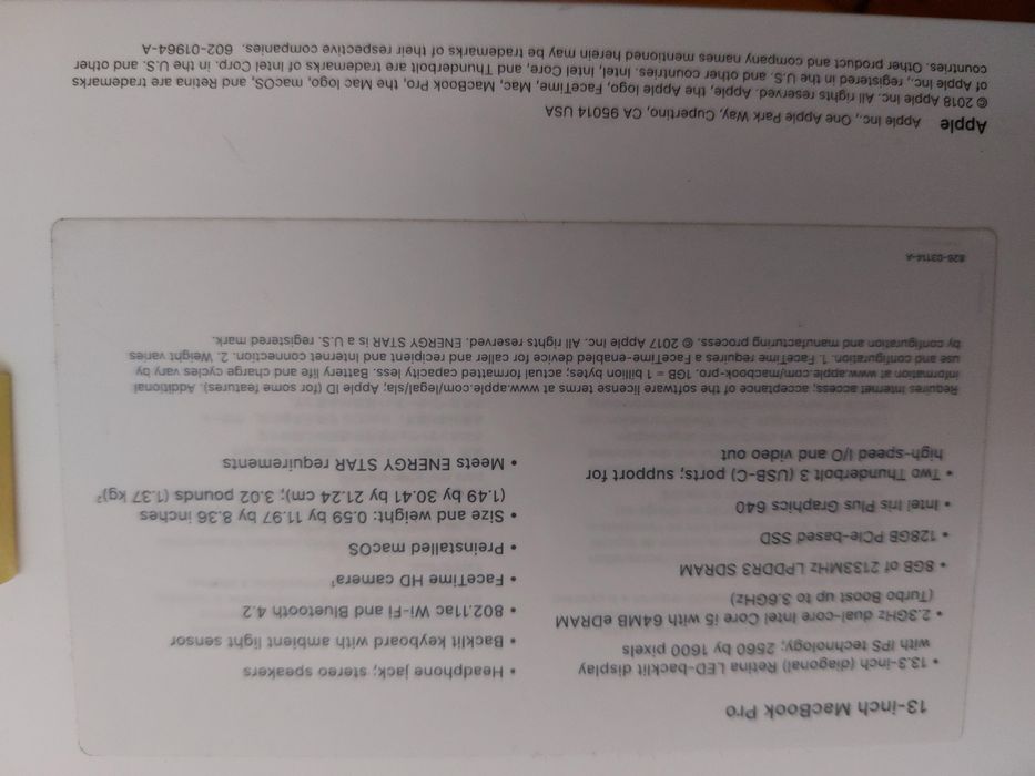 MacBook 13pro 2018