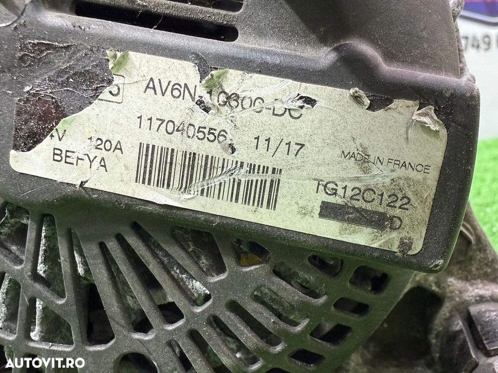 ALTERNATOR FORD FIESTA 1.5 DIESEL 2017 COD OEM AV6N-10G06-DC 117040556 2008-2017 - 8
