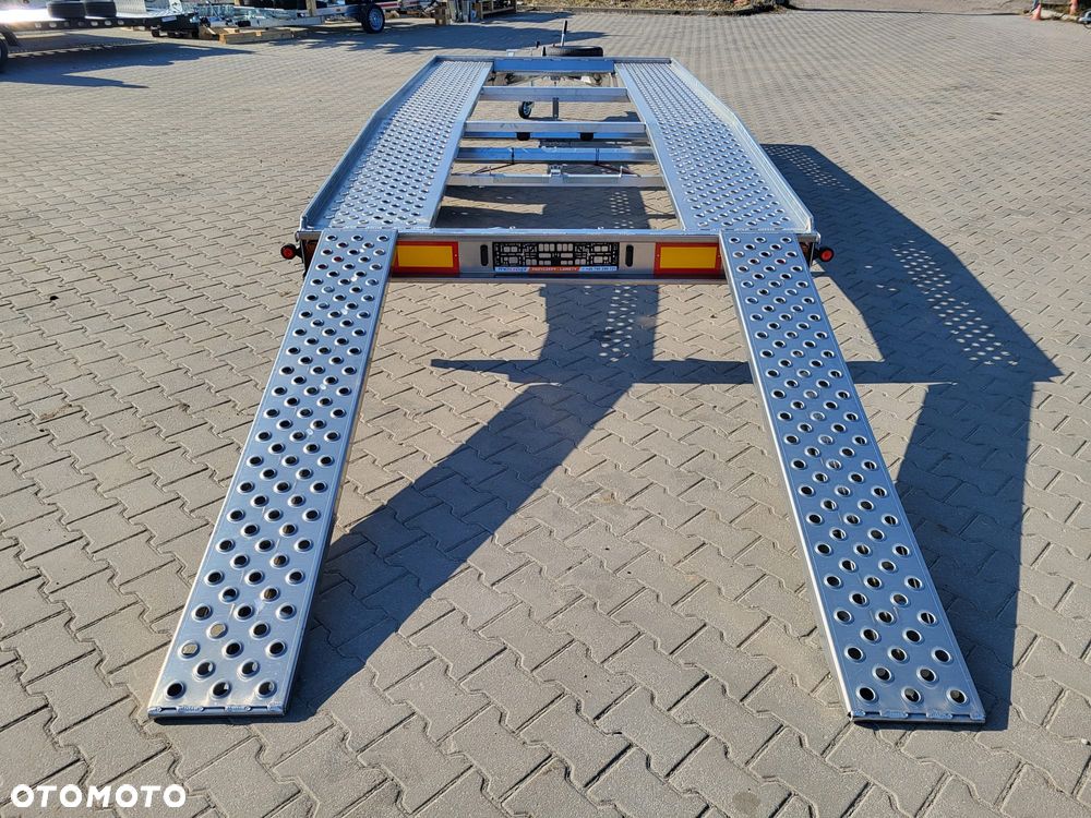 MAZZO Laweta 450x205cm DMC 2700kg raz łamana, MASA WŁASNA TYLKO 420kg, aluminiowa z najazdami i kołem zapasowym - 16