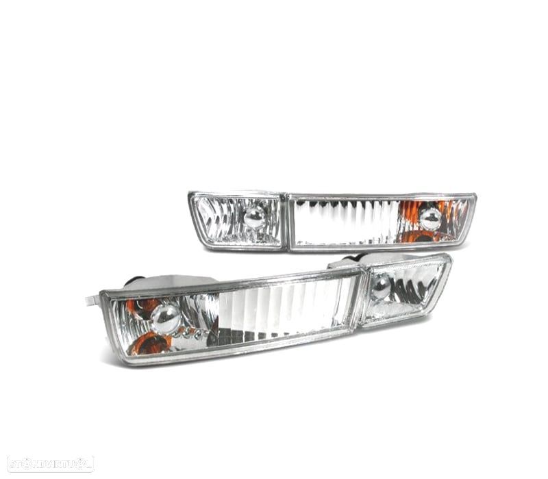 FARÓIS NEVOEIRO COM PISCA VOLKSWAGEN VW GOLF 3 VENTO 92-98 FUNDO CROMADO - 1