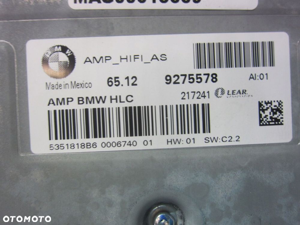 BMW X3 F25 MODUŁ WZMACNIACZ AUDIO HIFI 9275578 2622680 WIĄZKA 65129275578 - 6