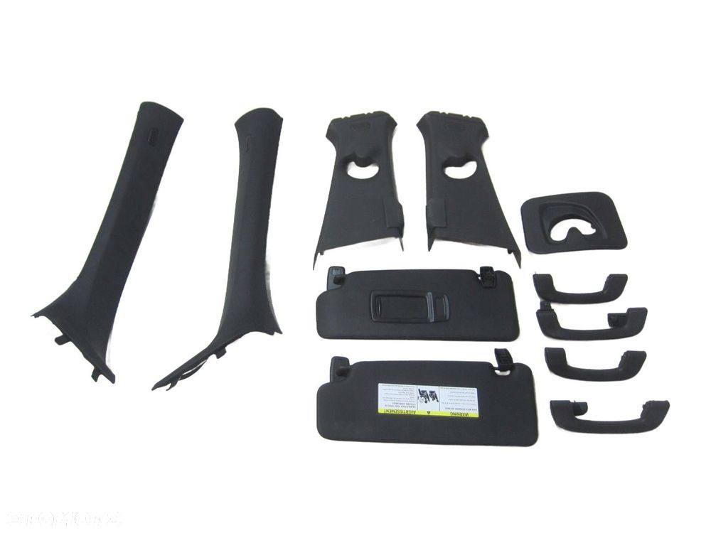 BMW X1 F48 ZESTAW PODSUFITKI OSŁONY UCHWYTY CZARNE DASZKI SŁUPKI 8065553 - 1