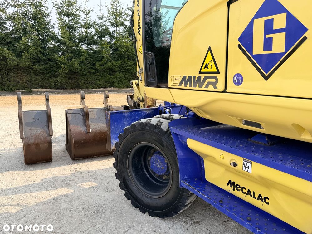 Mecalac Koparka 14 ton MECALAC 15 MWR koparko-ładowarka 3 łyżki widły 1 wł Centr.smarowanie Opony na BLIŹNIAKU 80%Camso ładowarka 714 12MTX 4x4 skrętne KLIMA kabina Premium silnik 146KM volvo EW140B DEUTZ szybka 35km/h - 12