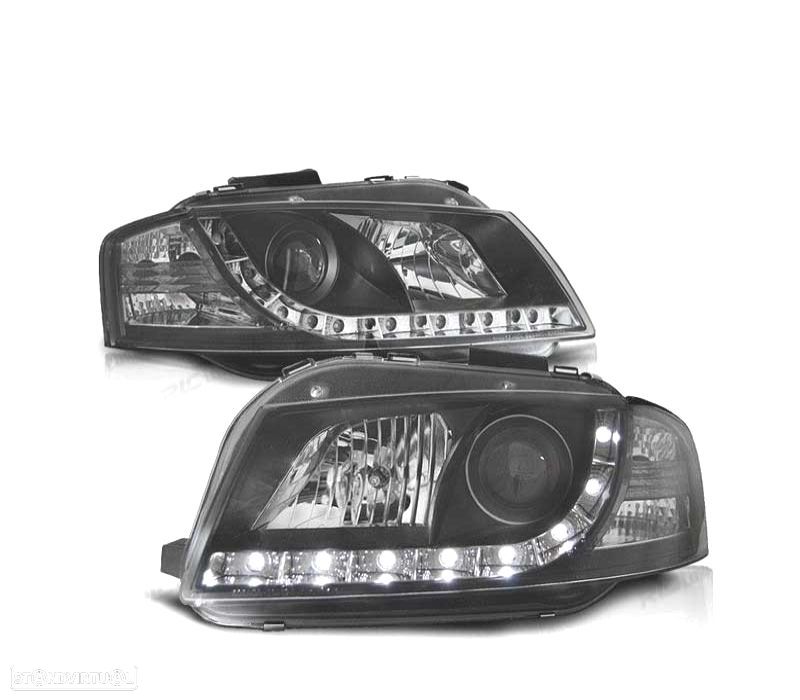 FARÓIS LUZ DIURNA REAL AUDI A3 8P 03-08 - 1