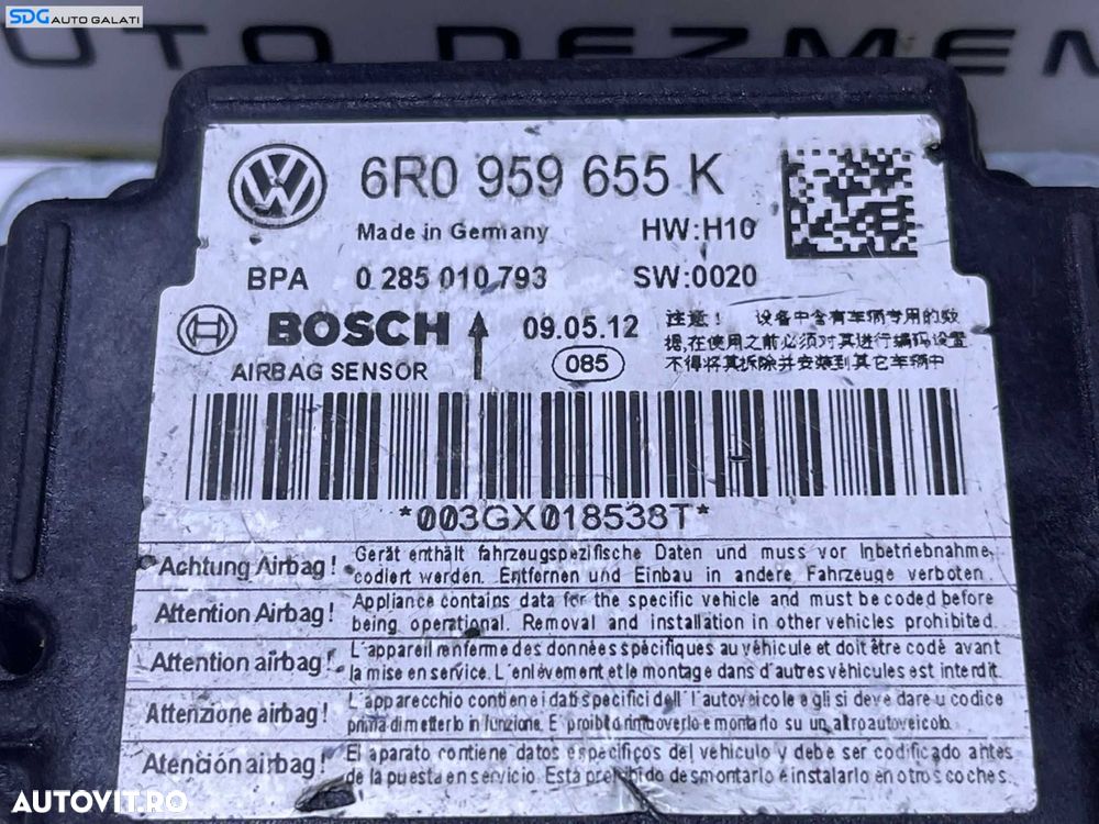 Unitate Modul Calculator Airbag Skoda Fabia 2 2007 - 2015 Cod 6R0959655K [L4332] - 2