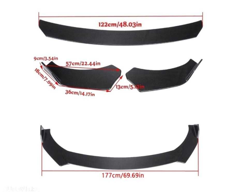 Lip prelungire ornament pentru bara fata adaptabil pe Audi A7 RS7 - 3