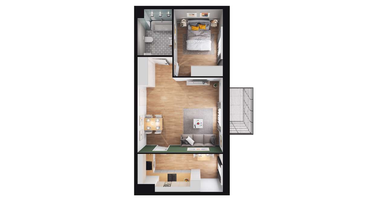 2-pokojowe mieszkanie 48m2 + balkon Bez Prowizji