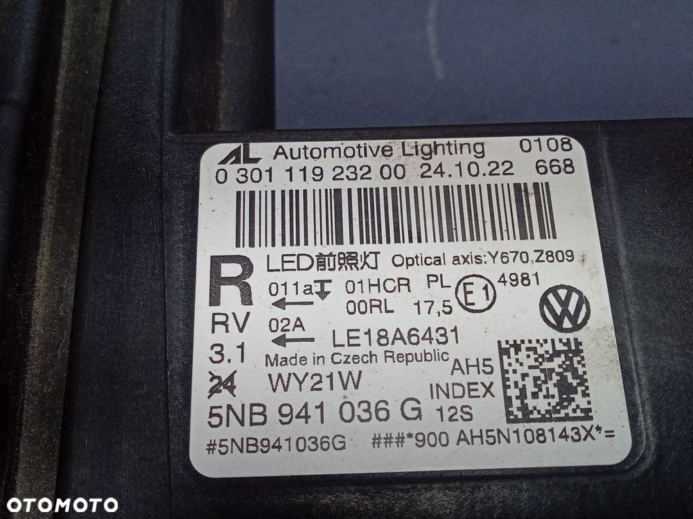 TIGUAN II LIFT REFLEKTOR PRAWY LED EU 5NB941036G - 5