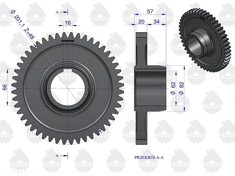 Koło zębate stałego zazębienia URSUS C-360 nr 50419210U - 3