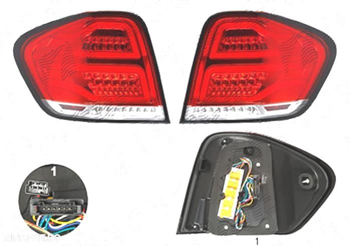 Lampa spate, stop Mercedes Clasa ML (W164), 07.2005-06.2008, spate, stanga+dreapta, LED; red, transparent; tuning, - 1