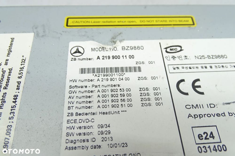 Mercedes CLS W219 Radio Nawigacja 2199001100 - 4