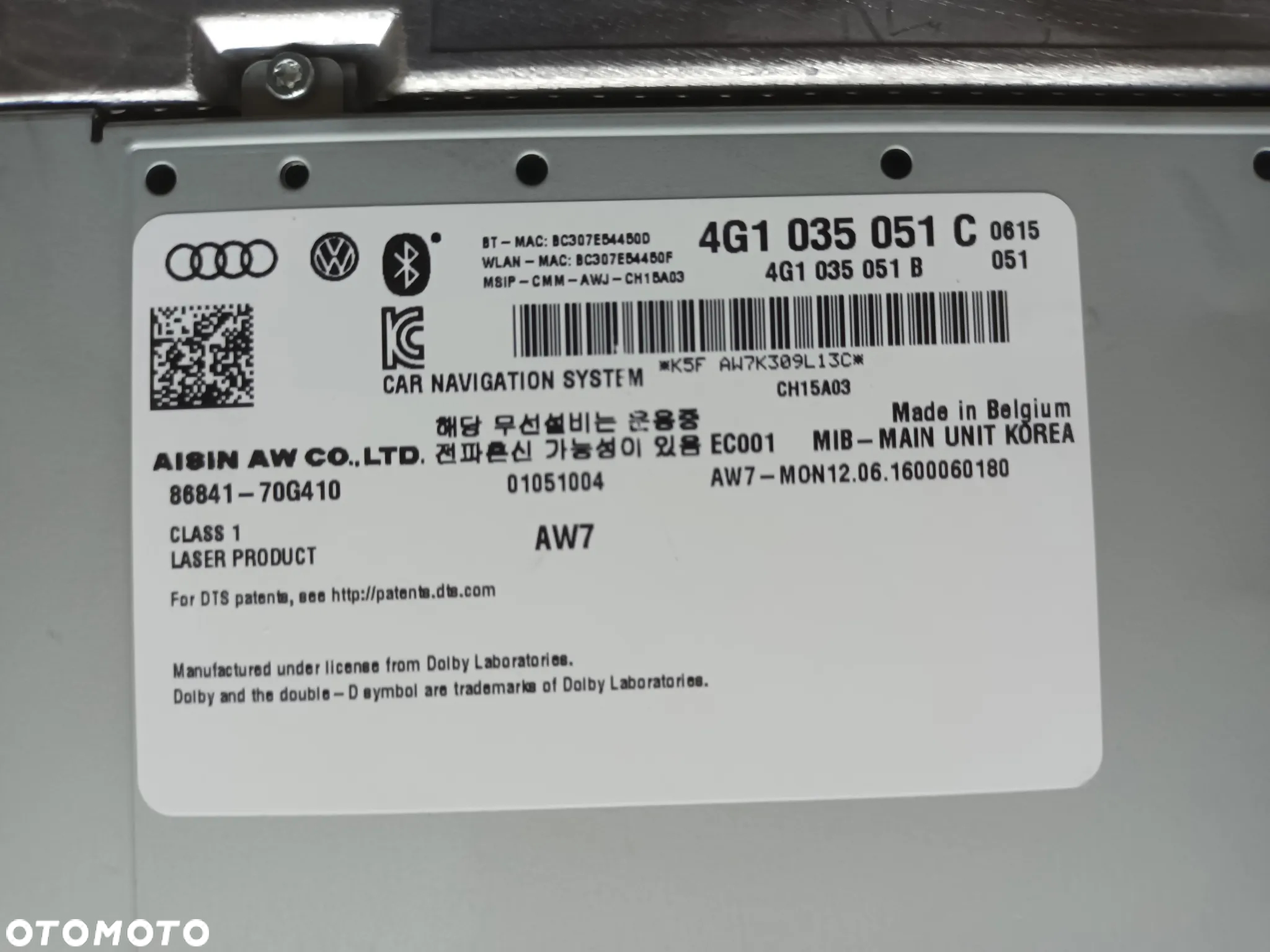 AUDI A6 A7 4G Jednostka MMI MIB MULTIMEDIA Nawigacja SSD 4G1035051C 28km - 11