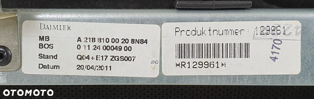 PÓŁKA TYLNA ROLETA MERCEDES CLS W218 A2186900449 - 7