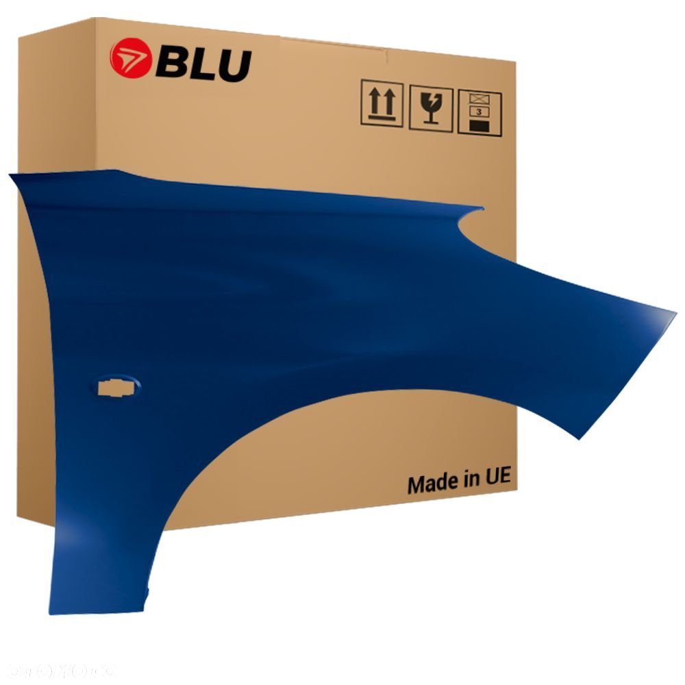 BLU Błotnik PEUGEOT 206+ PLUS KMP prawy niebieski 2007-2014 przód Bleu De Rhodes - 1