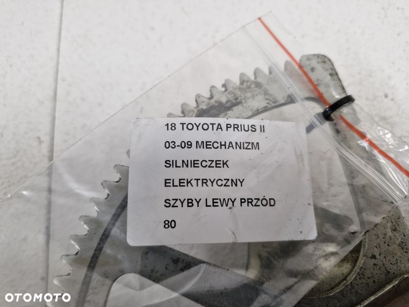 TOYOTA PRIUS 2 II PODNOŚNIK MECHANIZM SZYBY LEWY PRZÓD PRZEDNI SILNICZEK - 2