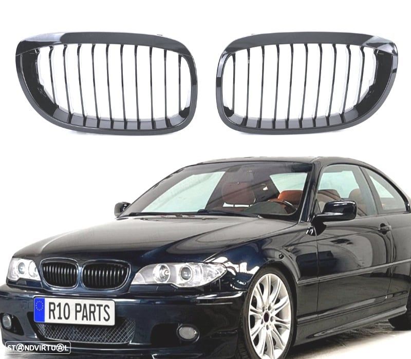 GRELHAS BMW E46 COUPE CABRIO 03-06 PRETO BRILHANTE - 1