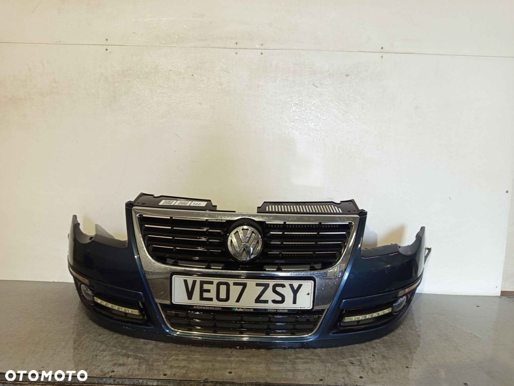 + ZDERZAK PRZÓD PRZEDNI VW VOLKSWAGEN PASSAT B6 LC5F GRANATOWY POPIELATY LED DRL HALOGENY - 1