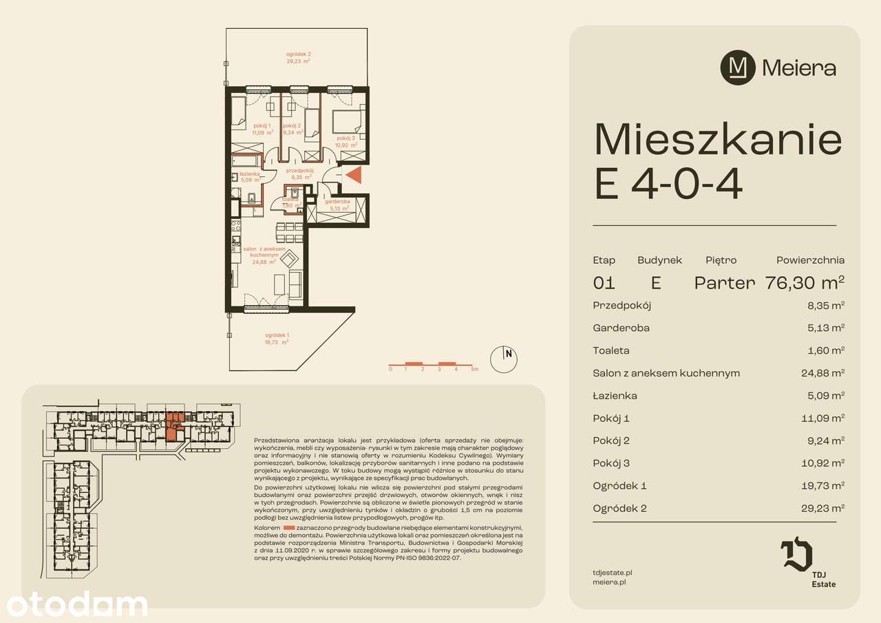 4-pokojowe mieszkanie 76m2 + 2 ogródki - Pełny obrazek: 2/13