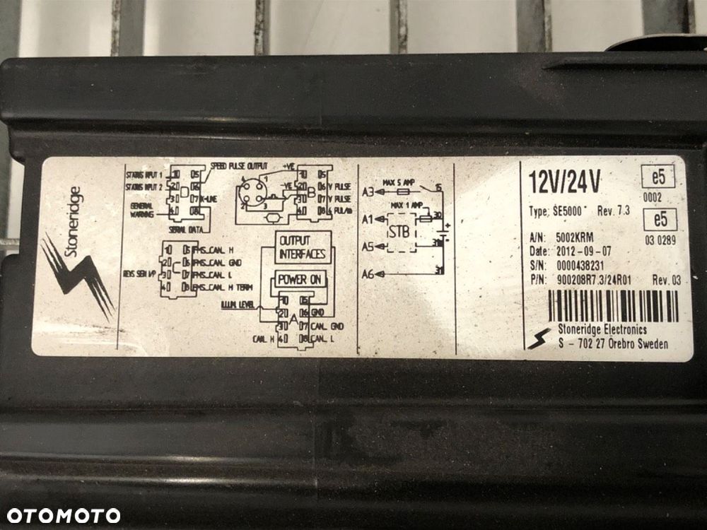 TACHOGRAF  SCANIA 4 - series 1995 - 2008 124 /G420 309 kW [420 KM] 4x2 1996 - 2008 SE5000 - 3