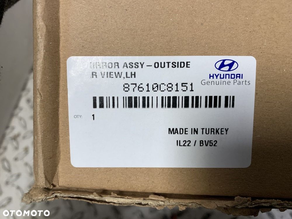 NOWE ORYGINALNE LUSTERKO LEWE ZEWNĘTRZNE HYUNDAI I20 II 2 87610-C8151 - 7