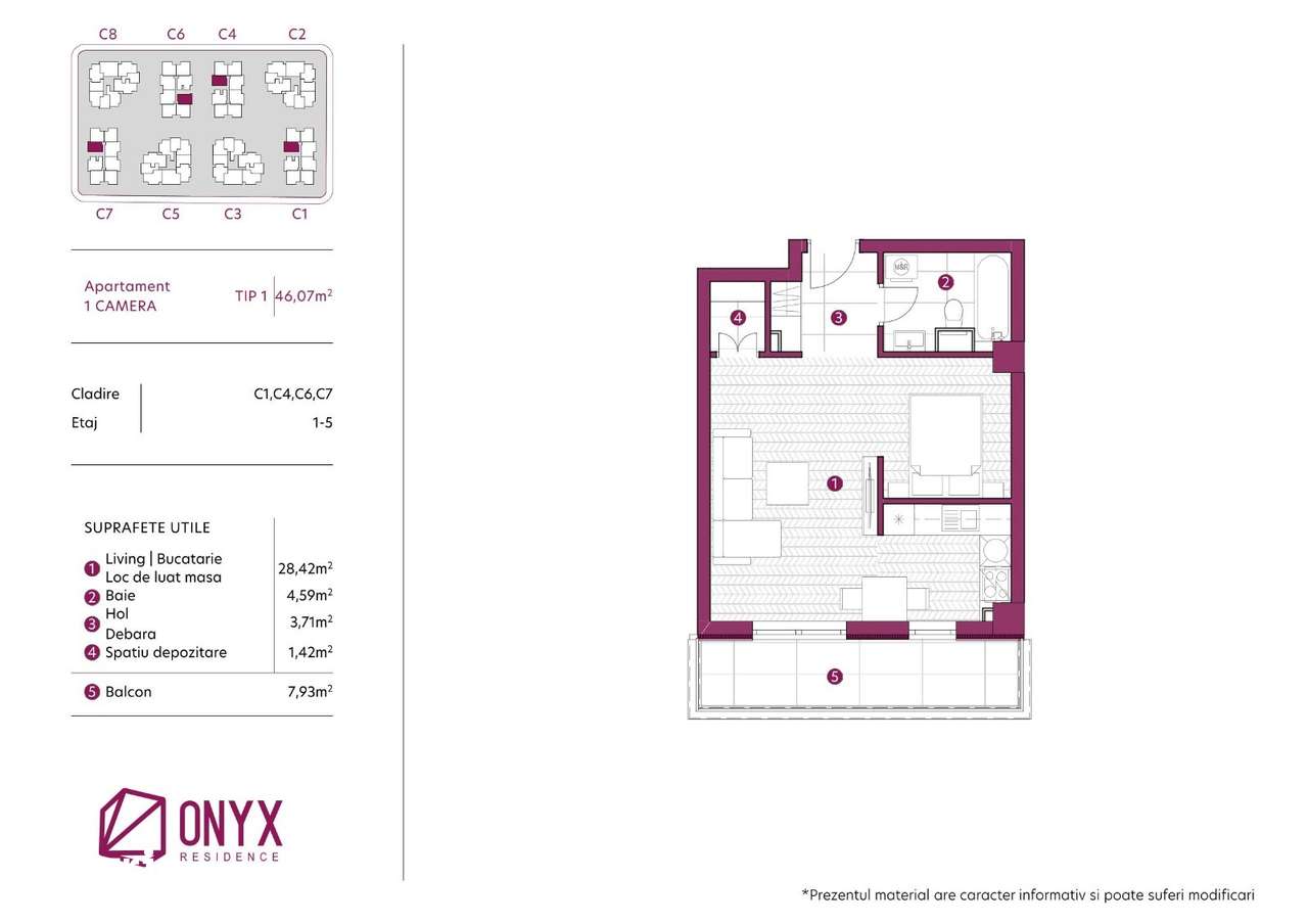 PRET PROMOTIONAL, 1 camera cu zona de dormit, Onyx Residence Galata — fotografia 3